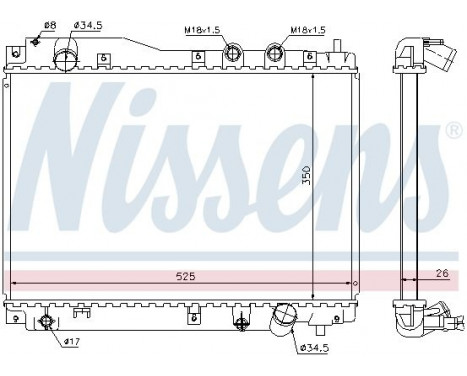 Radiator, engine cooling 68109 Nissens, Image 2