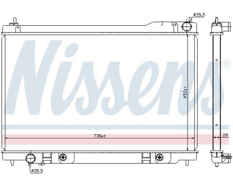 Radiator, engine cooling 68118 Nissens, Image 2