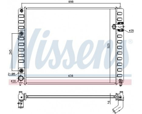 Radiator, engine cooling 681208 Nissens