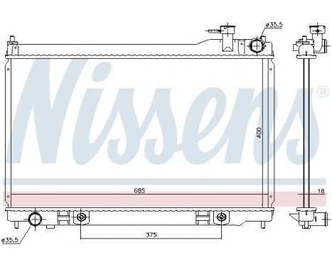 Radiator, engine cooling 681213 Nissens