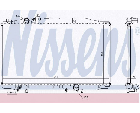 Radiator, engine cooling 68131 Nissens