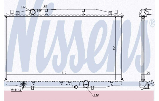 Radiator, engine cooling 68131 Nissens