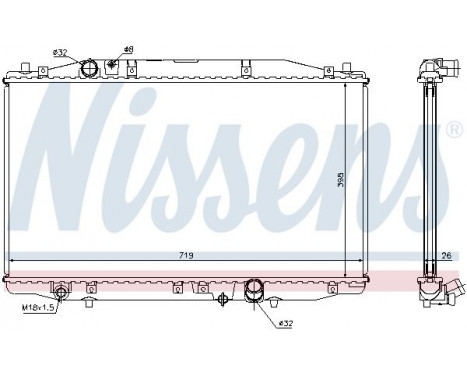 Radiator, engine cooling 68131 Nissens, Image 2