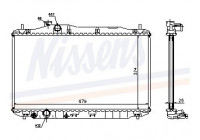 Radiator, engine cooling 68134A Nissens