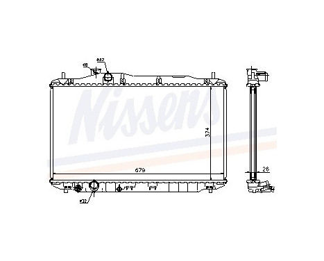 Radiator, engine cooling 68134A Nissens