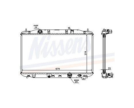 Radiator, engine cooling 68135A Nissens