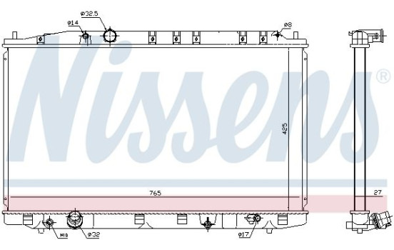 Radiator, engine cooling 68137 Nissens
