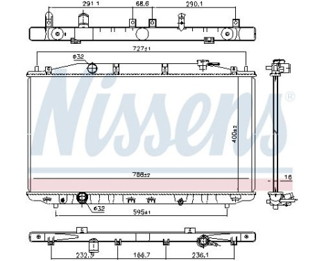 Radiator, engine cooling 681373 Nissens