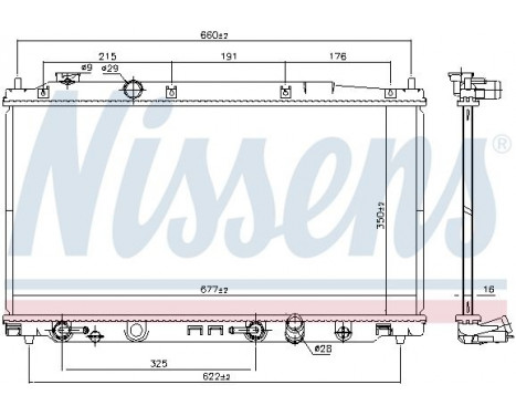 Radiator, engine cooling 681374 Nissens