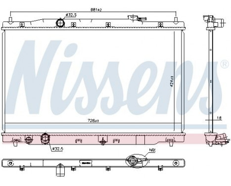 Radiator, engine cooling 681378 Nissens