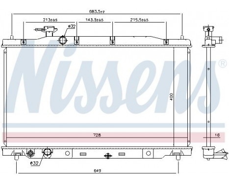 Radiator, engine cooling 681404 Nissens