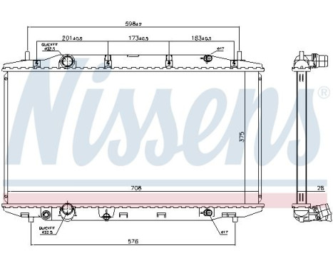 Radiator, engine cooling 681408 Nissens