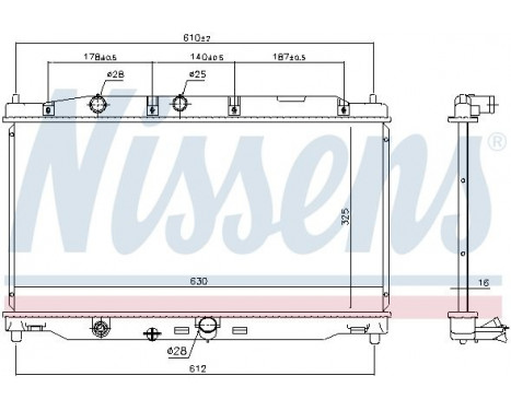 Radiator, engine cooling 681409 Nissens