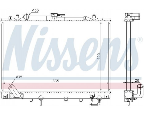 Radiator, engine cooling 68154 Nissens, Image 2