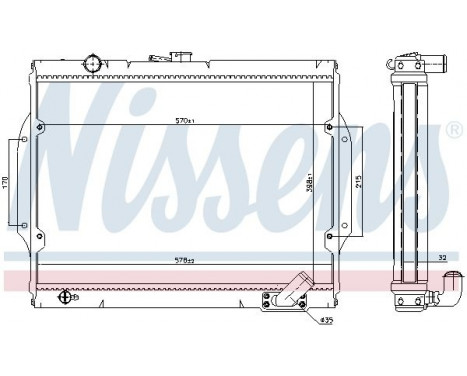 Radiator, engine cooling 68156 Nissens