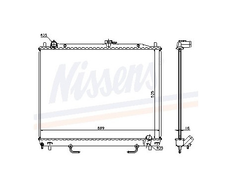 Radiator, engine cooling 68181A Nissens