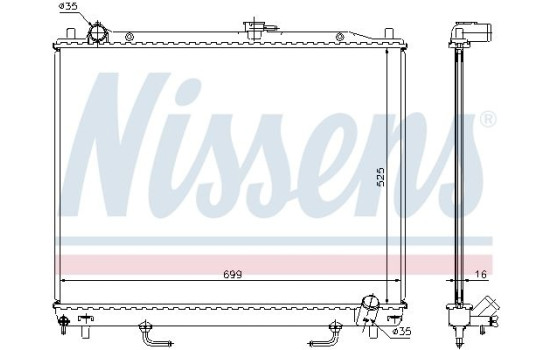 Radiator, engine cooling 68181A Nissens, Image 2