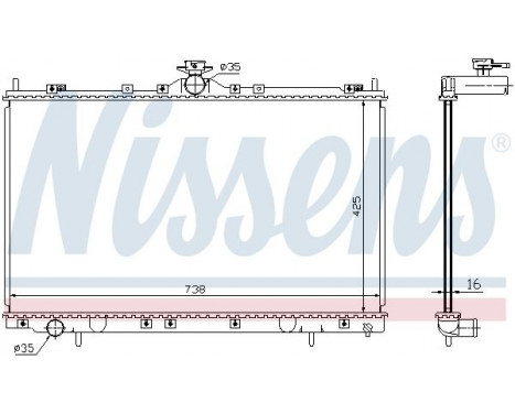 Radiator, engine cooling 68182 Nissens, Image 2