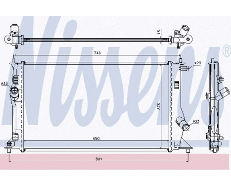 Radiator, engine cooling 68503 Nissens