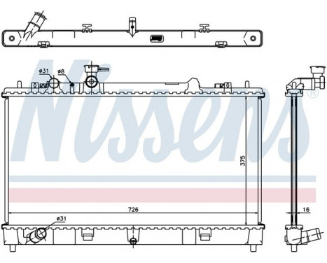 Radiator, engine cooling 68507 Nissens