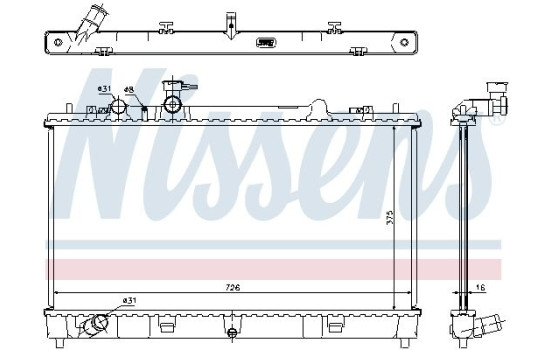 Radiator, engine cooling 68507 Nissens, Image 2