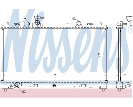 Radiator, engine cooling 68509 Nissens