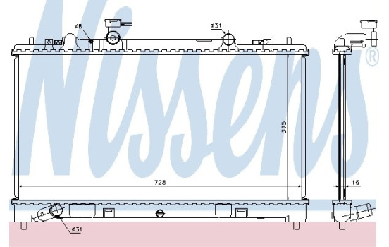 Radiator, engine cooling 68509 Nissens