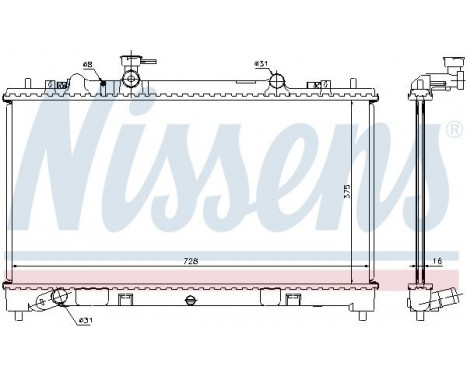 Radiator, engine cooling 68509 Nissens, Image 2