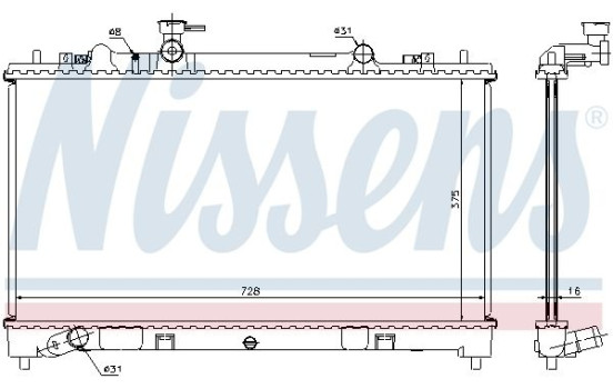 Radiator, engine cooling 68509 Nissens, Image 2