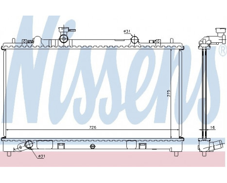 Radiator, engine cooling 68510 Nissens