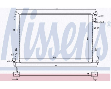 Radiator, engine cooling 68511 Nissens