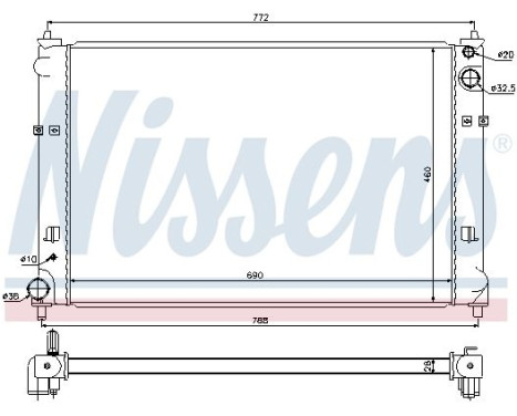 Radiator, engine cooling 68511 Nissens, Image 2