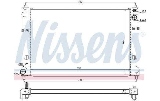 Radiator, engine cooling 68511 Nissens, Image 2