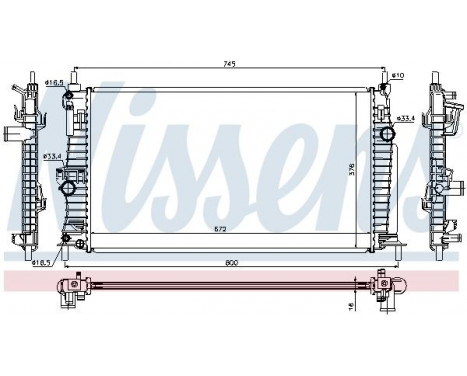 Radiator, engine cooling 68522 Nissens