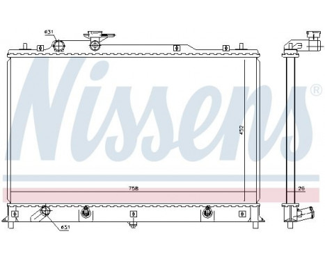 Radiator, engine cooling 68524 Nissens, Image 2