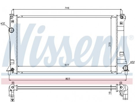 Radiator, engine cooling 68528 Nissens