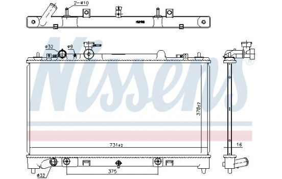 Radiator, engine cooling 68531 Nissens