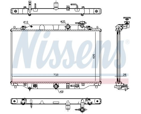 Radiator, engine cooling 68533 Nissens
