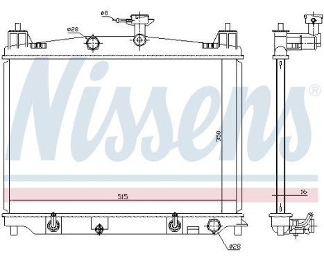 Radiator, engine cooling 68538 Nissens