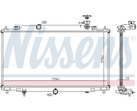 Radiator, engine cooling 68539 Nissens