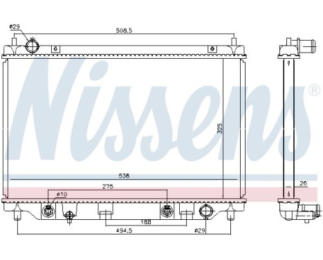 Radiator, engine cooling 68552 Nissens