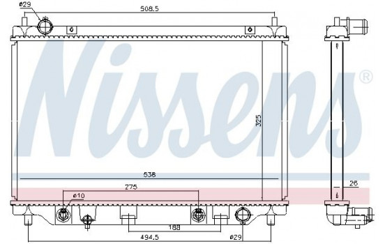 Radiator, engine cooling 68552 Nissens