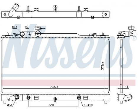 Radiator, engine cooling 68553 Nissens