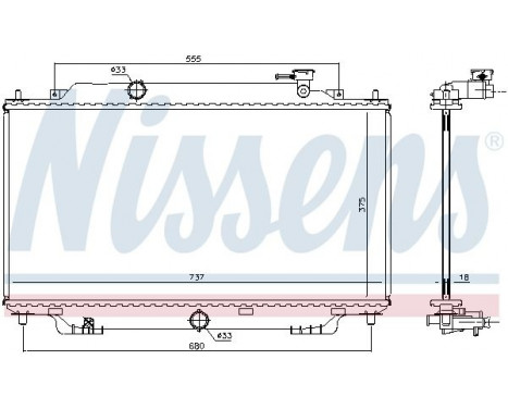 Radiator, engine cooling 68555 Nissens