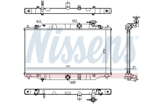 Radiator, engine cooling 68557 Nissens
