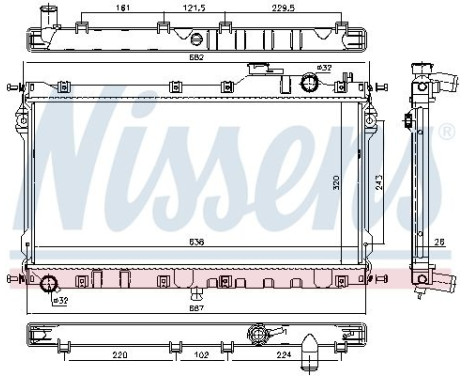 Radiator, engine cooling 68559 Nissens
