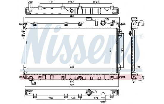 Radiator, engine cooling 68559 Nissens