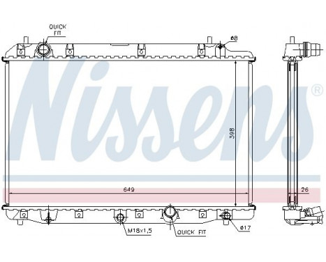 Radiator, engine cooling 68602A Nissens, Image 2