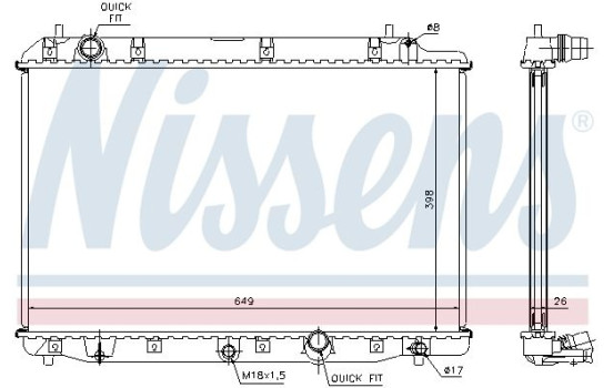 Radiator, engine cooling 68602A Nissens, Image 2