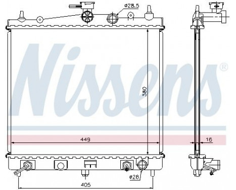 Radiator, engine cooling 68700A Nissens, Image 2